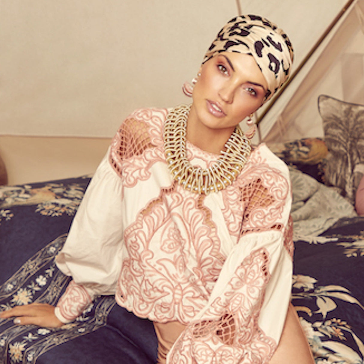 Sapphire Boho Printed Turban Set 3022