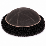 Toupees/Hairpiece, WNE-102, Full French Lace, 100 % High Quality Remy AFRO CURL Human Hair for Black Men, Base Size = 8"X10"