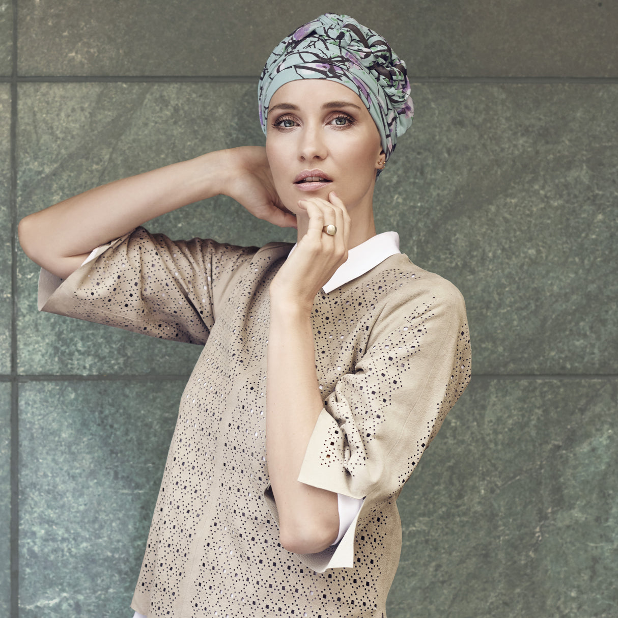 Azure Printed Turban 1191