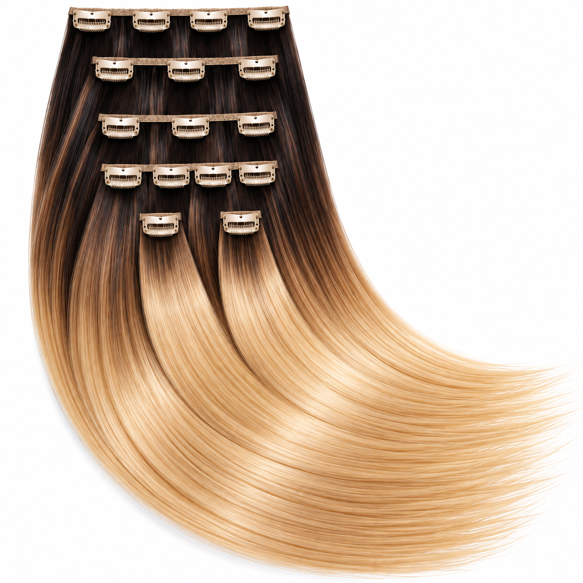 16" Clip-In Human Hair Extensions – Grade 8A Virgin Human Hair, Weight=100 GRAMS