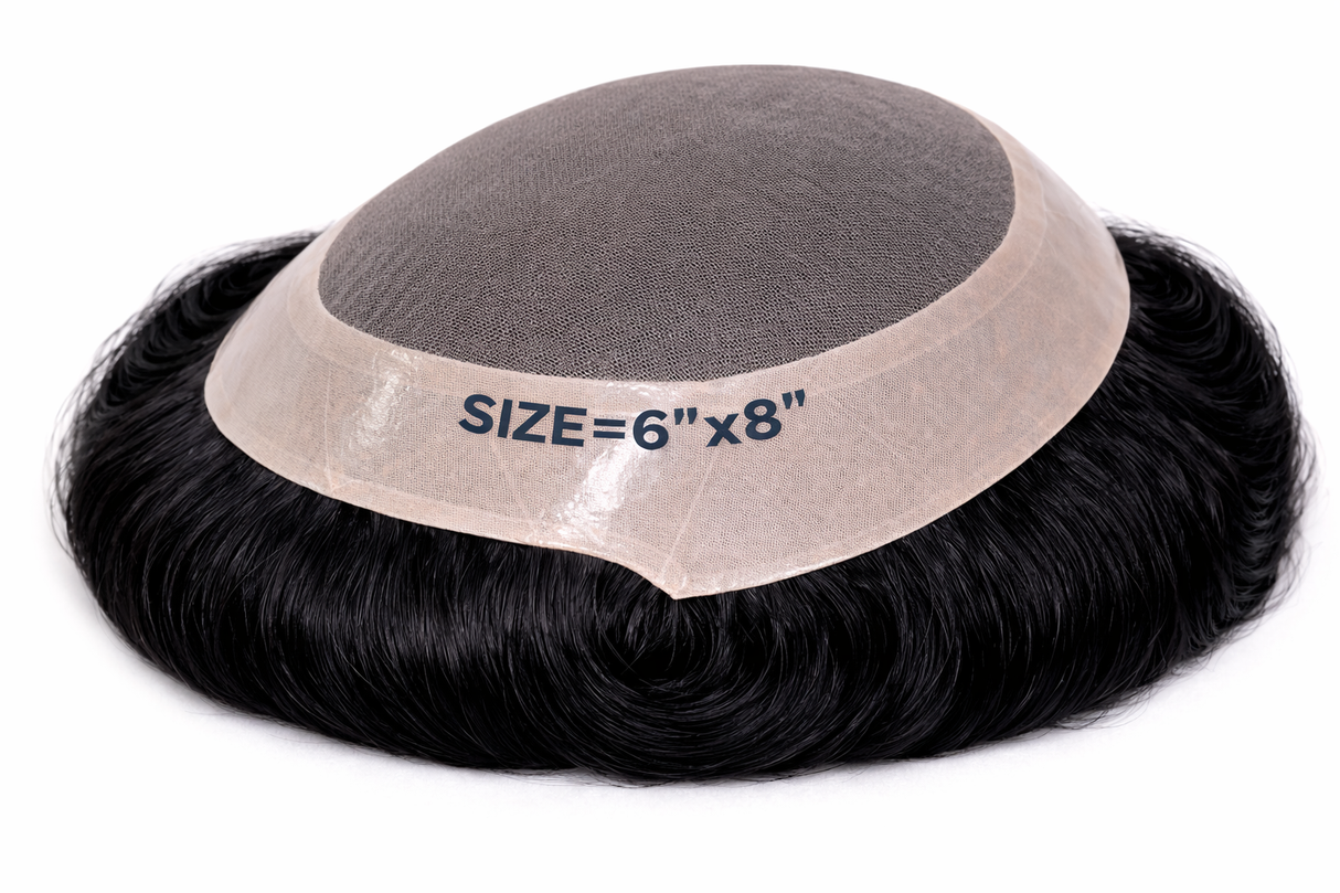 Toupees/Hairpiece, WNE-301, Mono in Center with Poly Coating around. Size( 6"x8")