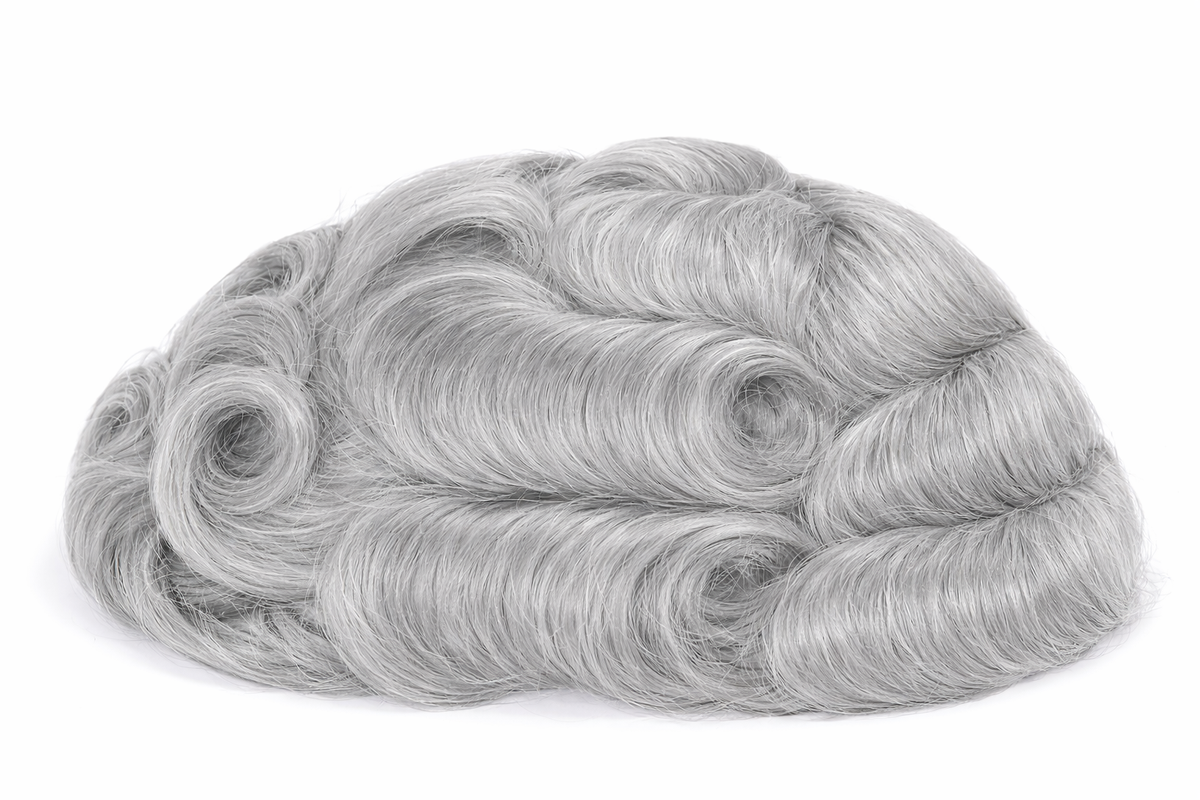 Toupees/Hairpiece,WNE-101A,Full French Lace,100 %  High Quality Remy, Low Density Human Hair for Men, Base Size = 8"X10"