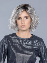 GIRL MONO by ELLEN WILLE in STONE GREY ROOTED 56.60.58 | Dark/Lightest Brown and Lightest Blonde blended with Pearl White and a Grey Blend with Shaded Roots