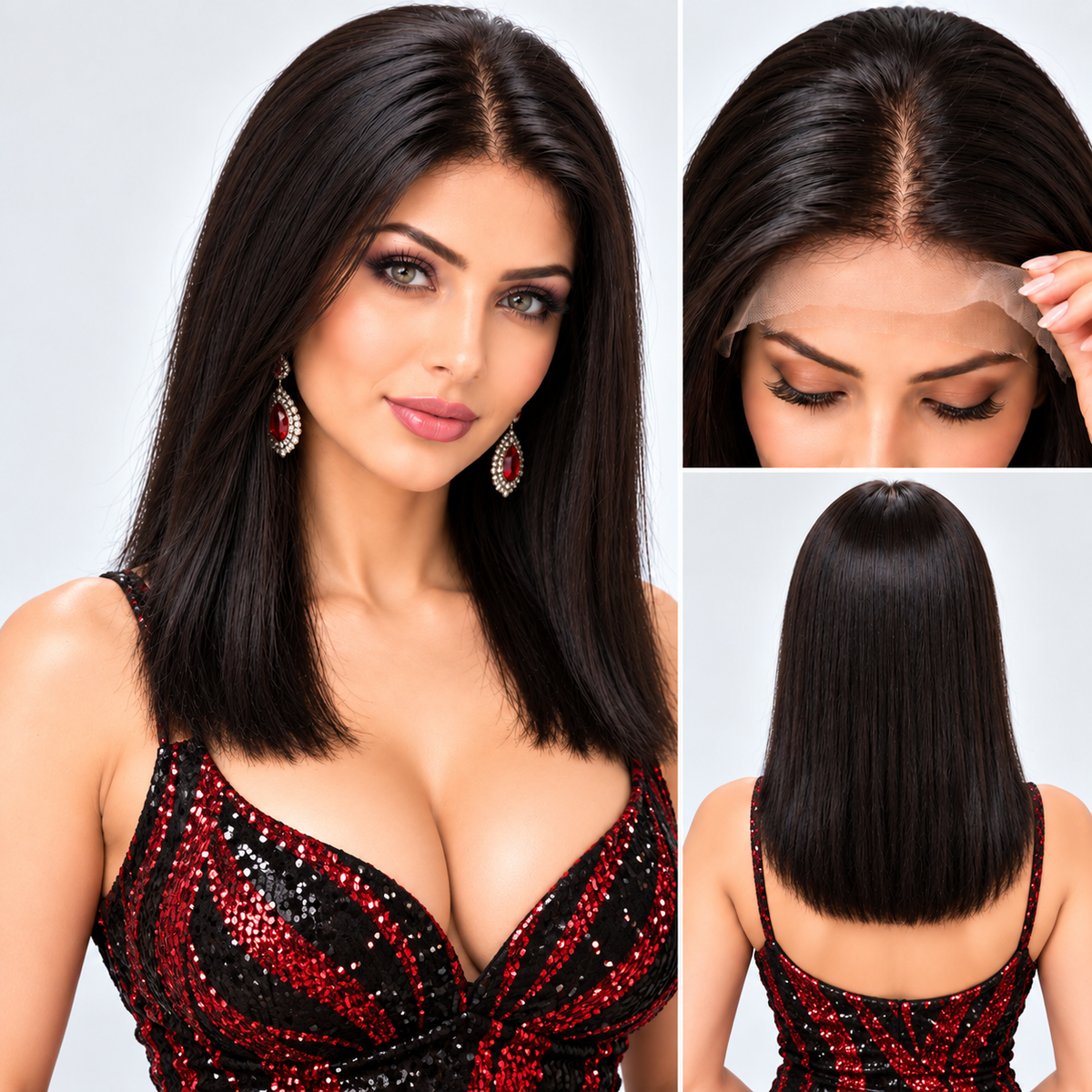 SENSATION – 12” Virgin Human Hair Swiss Lace Front Wig