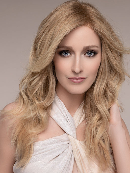 CASCADE by ELLEN WILLE in SANDY BLONDE ROOTED 20.22.14 | Light Strawberry Blonde, Light Neutral Blonde and Medium Ash Blonde Blend with Shaded Roots
