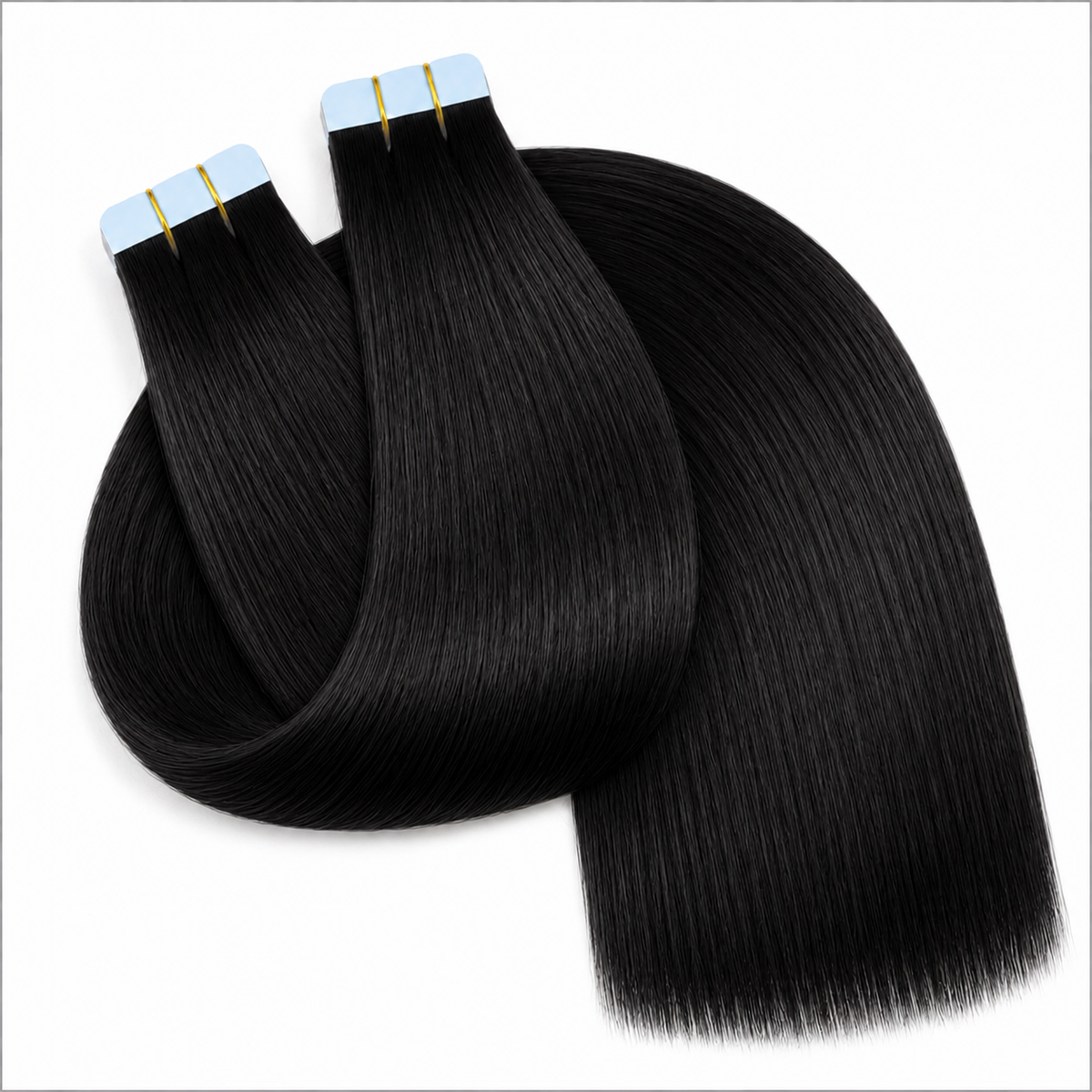Tape In Remy Human  Hair Extensions Grade 8A  Colour # 1   Jet Black