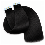 Tape In Remy Human  Hair Extensions Grade 8A  Colour # 1   Jet Black