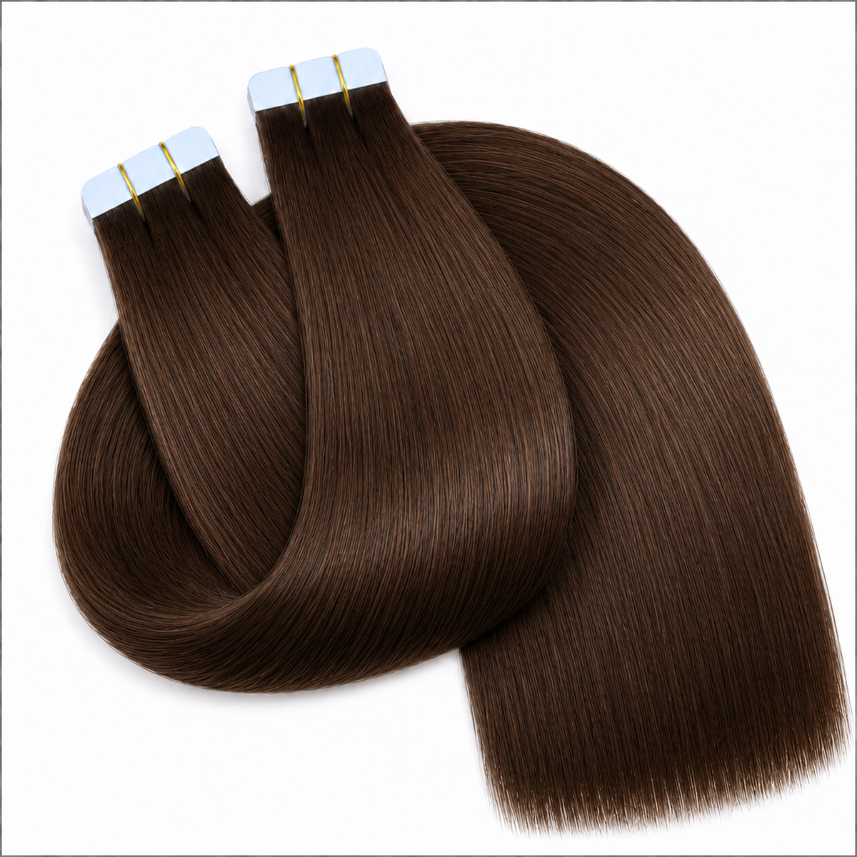 Tape In Remy Human  Hair Extensions Grade 8A  Colour # 4 Chocolate Brown
