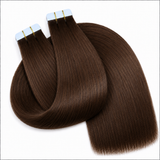 Tape In Remy Human  Hair Extensions Grade 8A  Colour # 4 Chocolate Brown