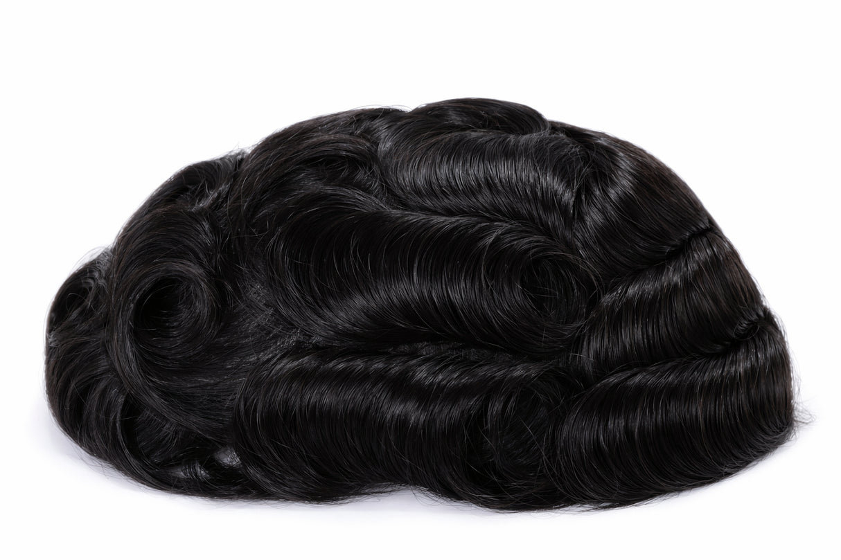 Toupees/Hairpiece, WNE-401, Mono in Center with Poly Coating around and Lace Front. Base Size = 6"X8"