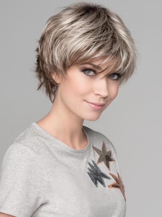 CLUB 10 by ELLEN WILLE in SAND MULTI ROOTED 14.24.12 | Medium Ash Blonde, Lightest Ash Blonde and Lightest Brown Blend with Shaded Roots