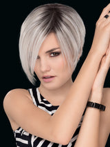 AMAZE Wig by ELLEN WILLE in SILVER BLONDE ROOTED 60.23 | Pearl White and Lightest Pale Blonde Blend with Shaded Roots