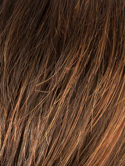 DARK CHOCOLATE LIGHTED 4.33.31 | Darkest Brown and Dark Auburn Blend, with Light Reddish Auburn Highlights on the Top and Front