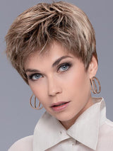 COOL by ELLEN WILLE in LIGHT BERNSTEIN ROOTED 8.20.27 | Light Auburn, Light Honey Blonde, and Light Reddish Brown Blend and Dark Roots