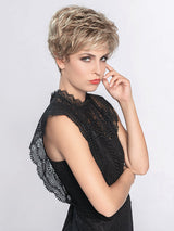 LOUISE by ELLEN WILLE in CHAMPAGNE ROOTED 22.16.25 | Light Beige Blonde, Medium Honey Blonde, and Platinum Blonde Blend with Dark Roots