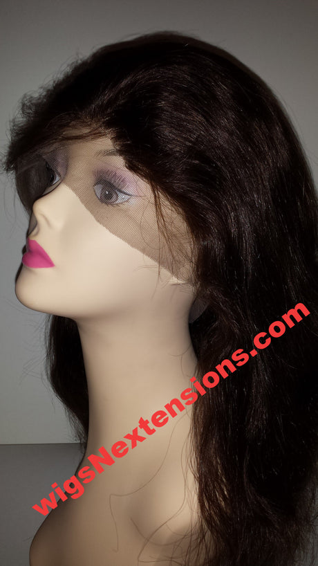 Lace Front (Swiss) Lace Wig   CURLY   Natural Black   24" Inches , Dark Brown 18" Inches GLUELESS