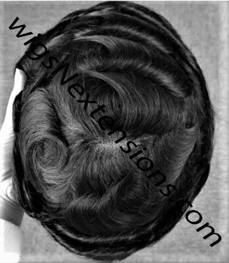 Toupees/Hairpiece, WNE-701A, Mono in Centre with 1" clear Poly Around