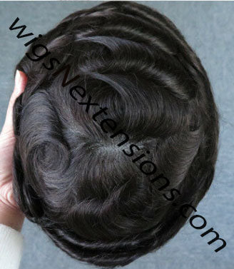 Toupees/Hairpiece, WNE-401, Mono in Center with Poly Coating around and Lace Front.