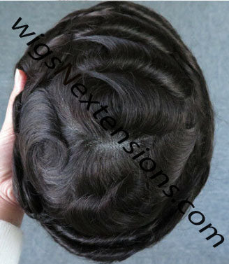 Toupees/Hairpiece, WNE-101B, Full French Lace, 100 % High Quality Remy Human Hair for Men