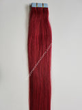 Tape In Remy Human  Hair Extensions Grade 8A  Colour # Burgundy