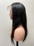 Lace Front (Swiss) Lace Wig Straight Hair Natural Black  (1B ) GLUELESS