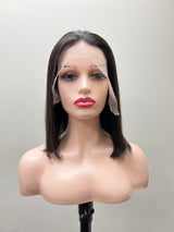 Lace front (Swiss) lace wig,  straight hair 10 inches natural black GLUELESS