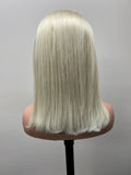 Lace Front (Swiss) Lace Bob Wig Straight 14 Inches Medium Head Size GLUE LESS