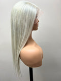 Lace Front (Swiss) Lace Wig Straight 20 Inches Medium Head Size GLUE LESS