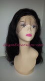 Lace Front (Swiss) Lace Wig BodyWave Natural Black  (1B ) GLUELESS