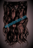 Clip In 100%  High Quality REMY HUMAN HAIR Extensions   Streakes #1B/#33