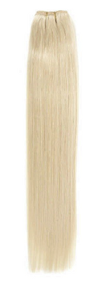 20"Inches  Remy Human Hair Weft/Weave Double Drawn Extensions- Bleach Blonde (Color #613)