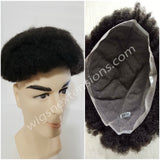 Toupees/Hairpiece, WNE-501, Full French Lace, 100 % High Quality Remy AFRO CURL Human Hair for Black Men